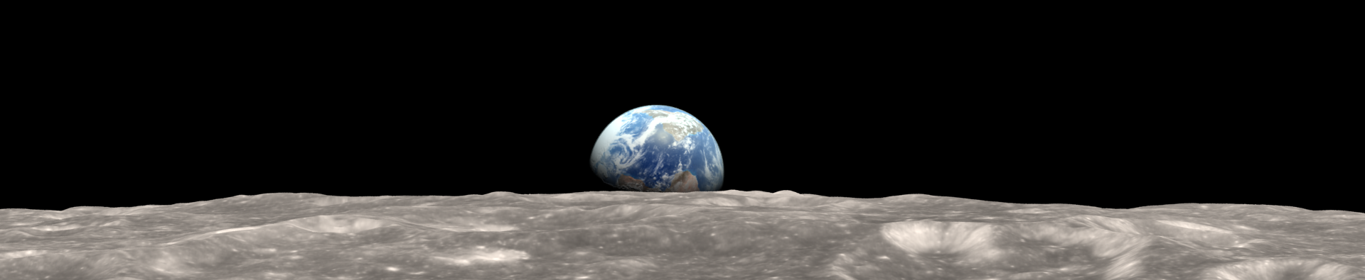 Earthrise - Earth rising over the lunar horizon
